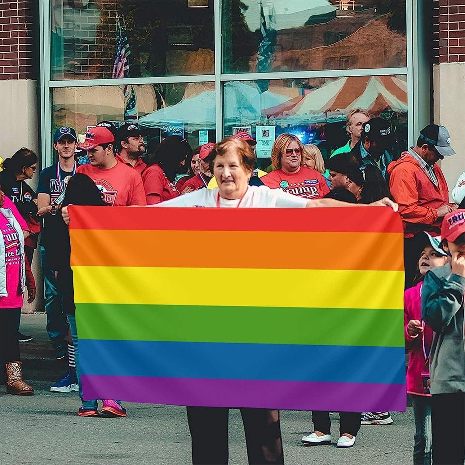 Bandera para exteriores de 2.5 x 4 pies, bandera LGBT de arcoíris y orgullo gay, bandera para decoración del hogar y jardín, con ojales, duradera,