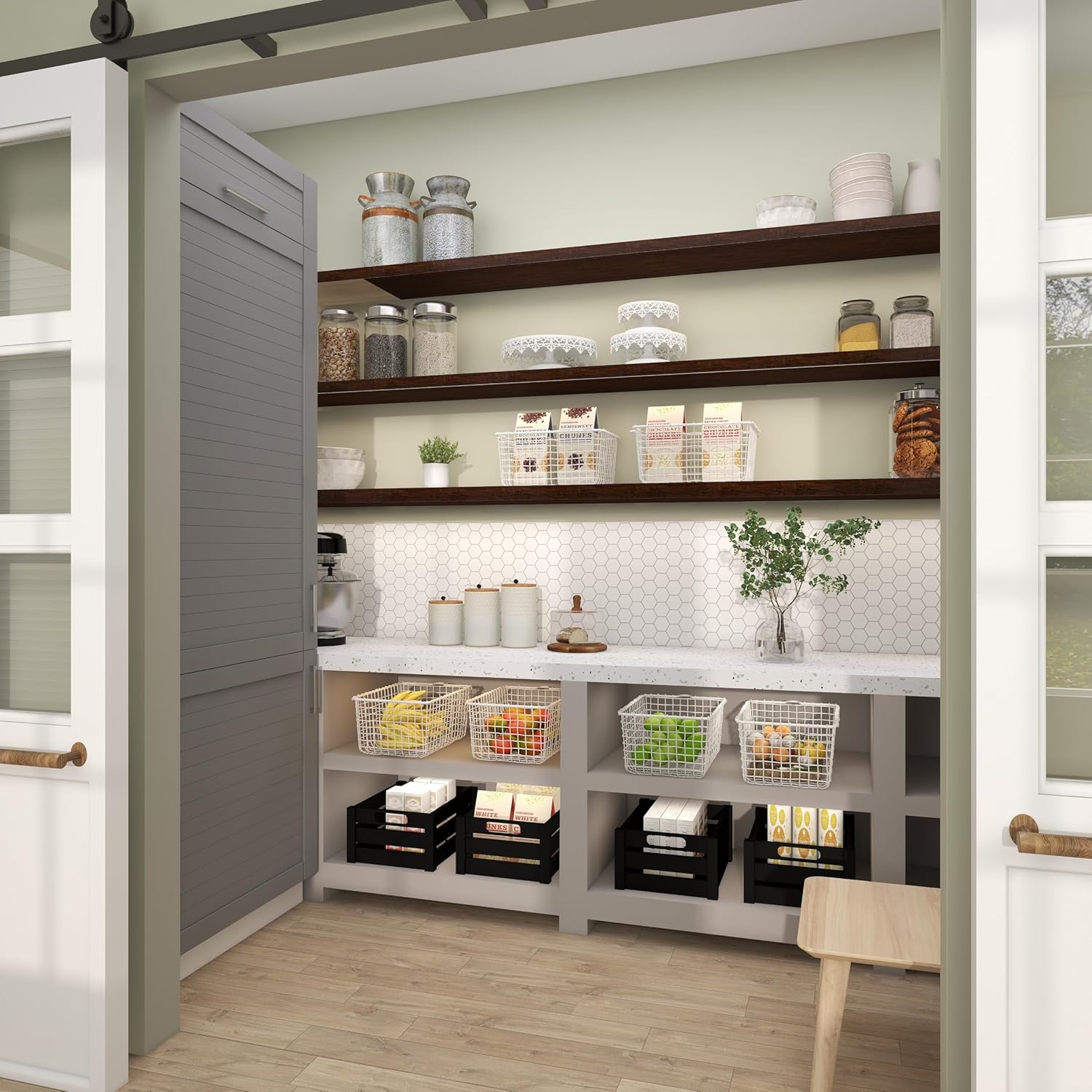 Deco 79 Tarros decorativos de cerámica con tapas de madera, juego de 3 9 pulgadas, 8 pulgadas, 7 pulgadas de alto, blanco