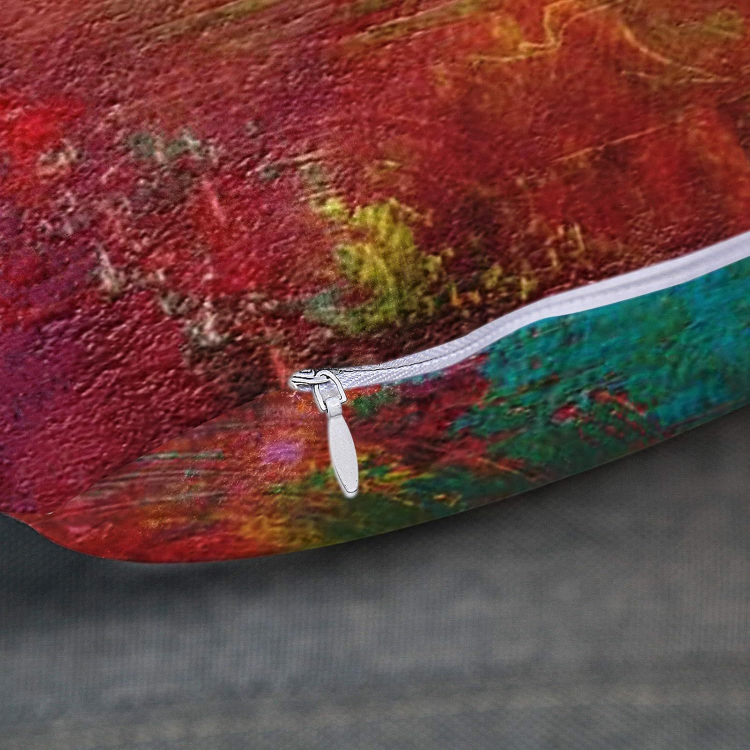 Britimes Juego de 2 fundas de almohada decorativas con pintura al óleo abstracta para dormitorio, sala de estar, sofá, turquesa, naranja quemado