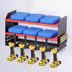 Organizador de herramientas eléctricas de 3 capas, 5 estantes de almacenamiento de taladros, estilo de montaje en pared, estante de herramientas de Organizador de herramientas eléctricas de 3 capas, 5 estantes de almacenamiento de taladros, estilo de montaje en pared, estante de herramientas de