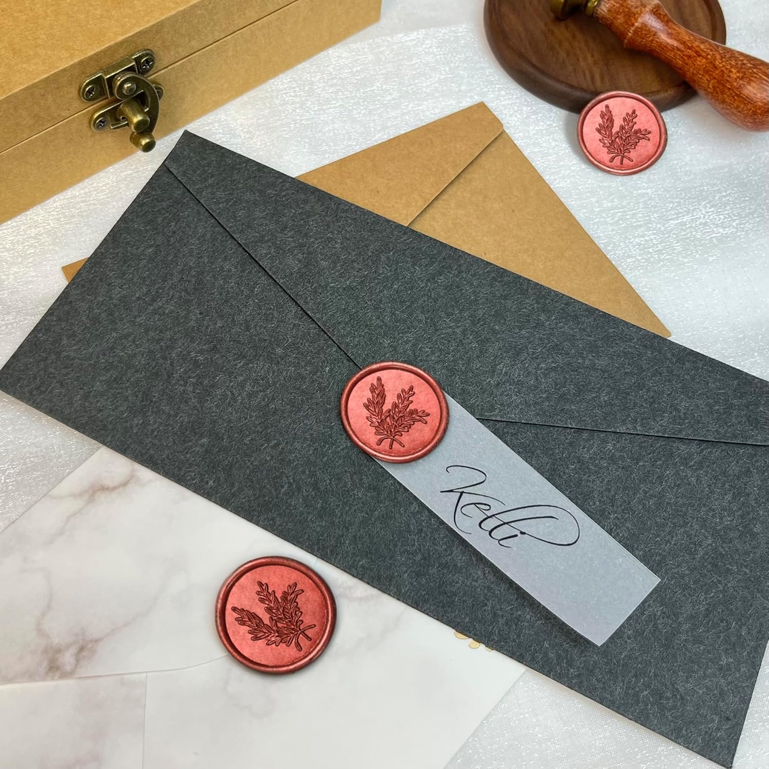 25 calcomanías para sellos de cera, hechas a mano, autoadhesivas, para invitaciones de bodas, sobres, envoltura de regalo, Navidad (estilo romero,