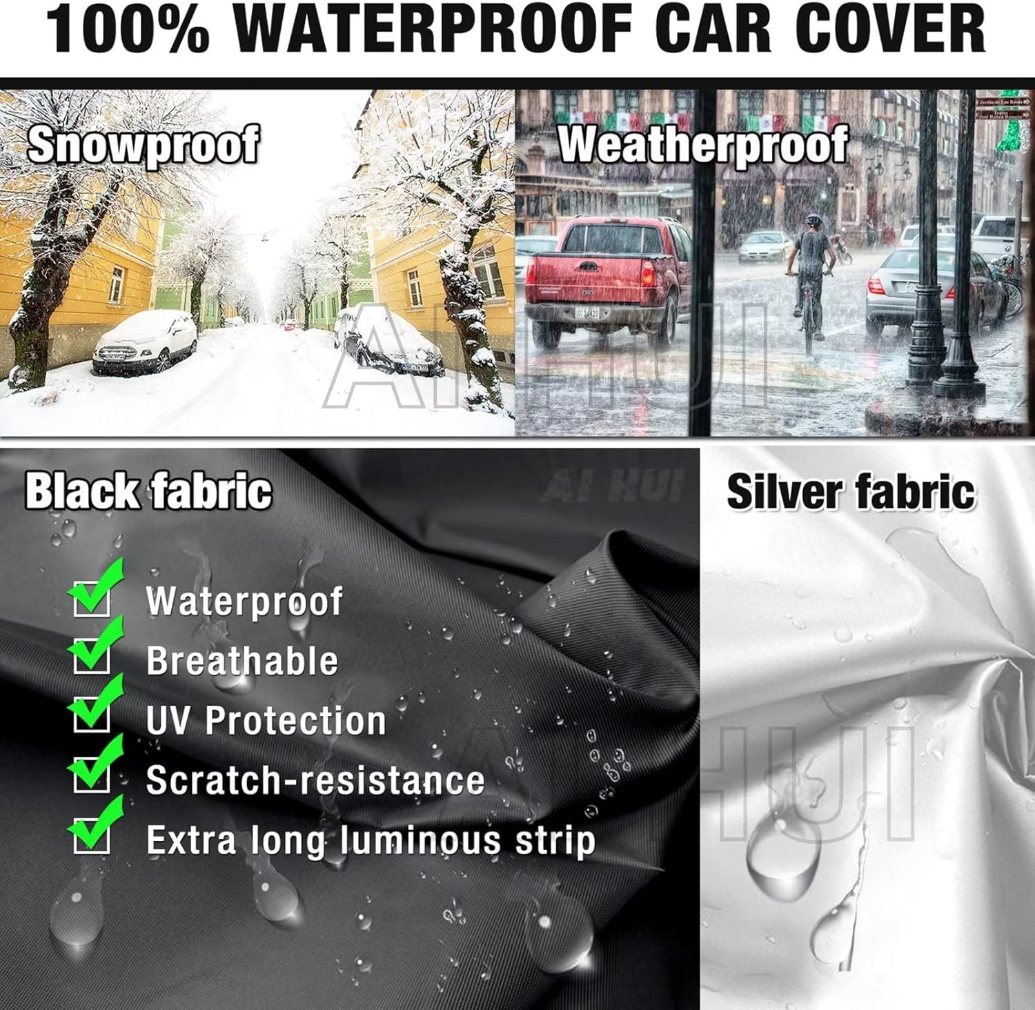 AI HUI Funda de coche compatible con Toyota Supra GR A90 A91 (2020-2023), funda impermeable para todo tipo de clima, cubierta exterior completa