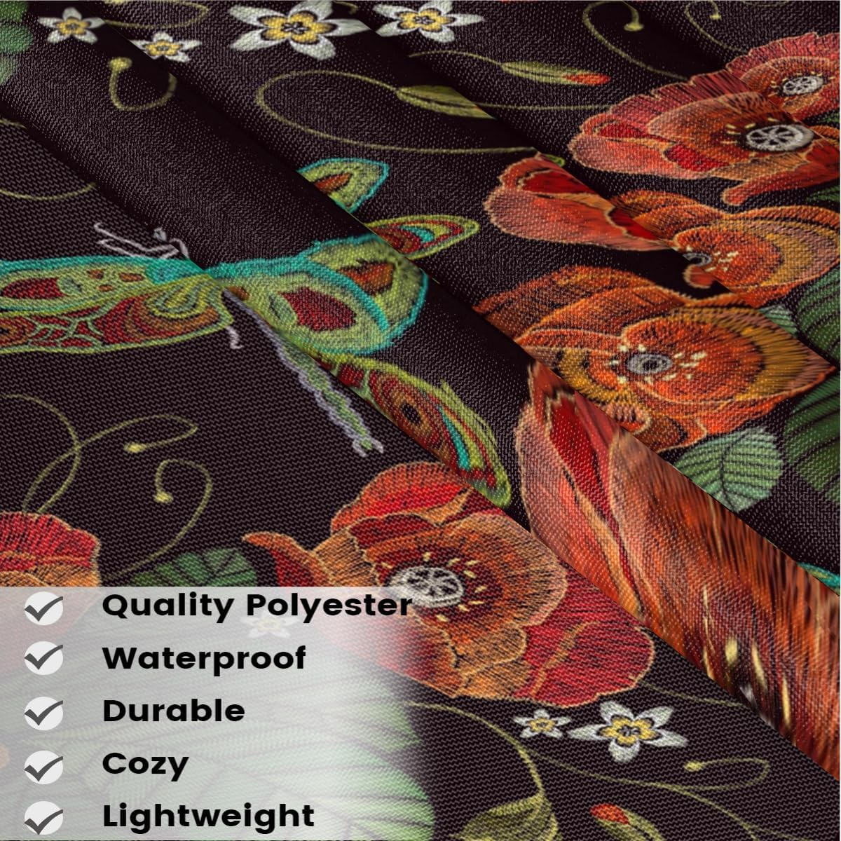 KOBLEN Lotus Dragonfly – Paquete de 3 delantales de servidor con 3 bolsillos, impermeables, delantales de media cintura para mujer, para cocinar,