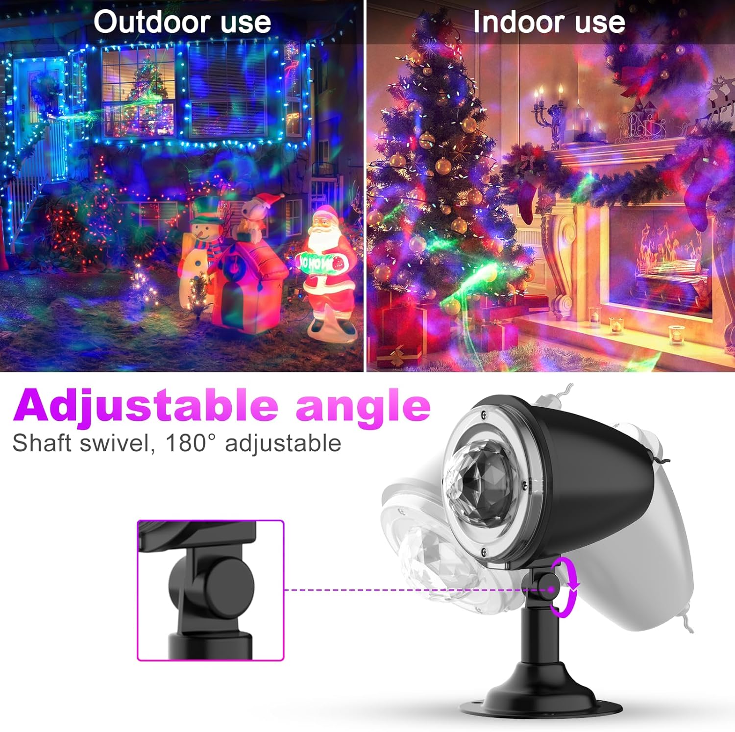 Proyector de luces de Navidad al aire libre, foco de vacaciones Aurora con RC, luz LED de paisaje para árbol de Navidad, fiesta, decoración de jardín