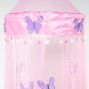 OctoRose Toldo redondo de mariposa para cama Toldo colgante rosa Se adapta a cunas completas, camas de niños, individual, Queen y King Bonita y OctoRose Toldo redondo de mariposa para cama Toldo colgante rosa Se adapta a cunas completas, camas de niños, individual, Queen y King Bonita y