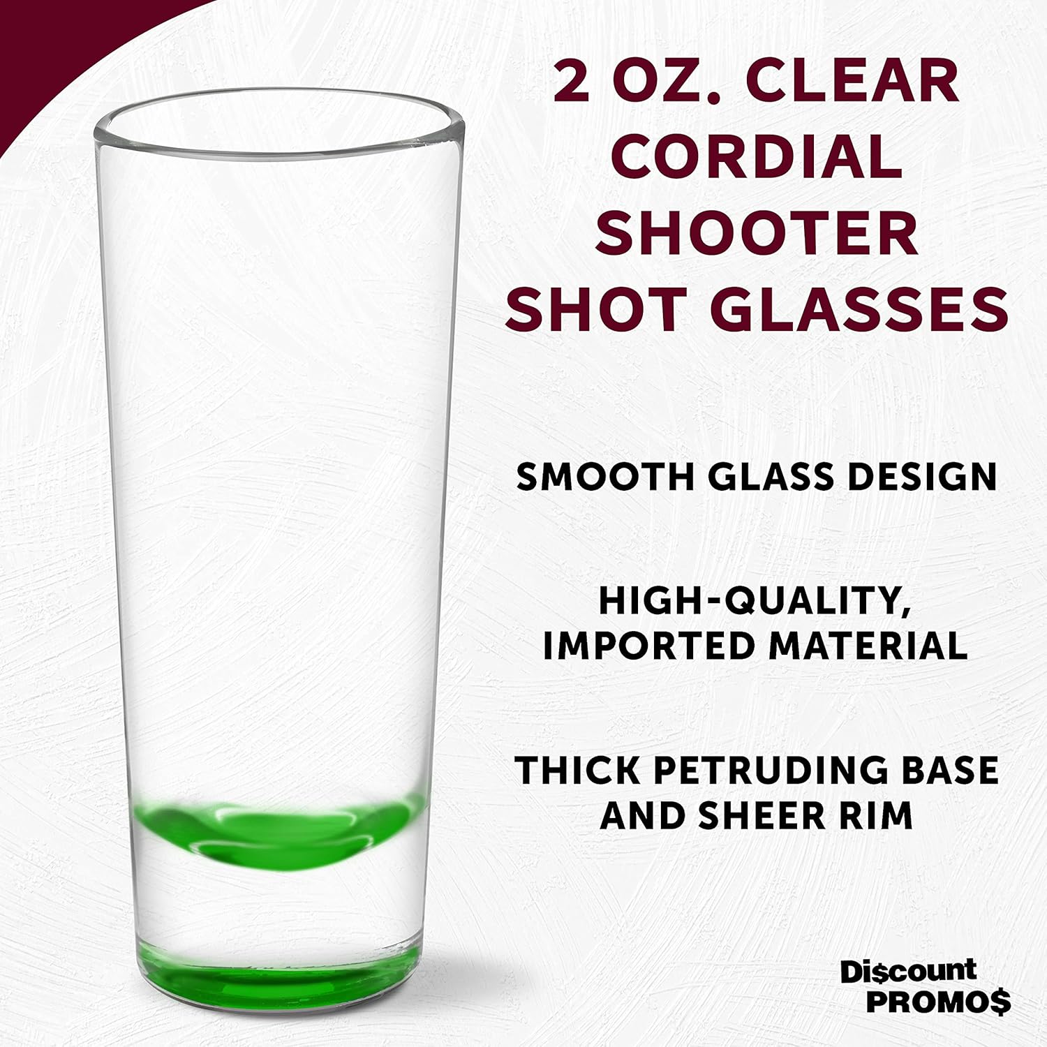 DISCOUNT PROMOS Cordial Shooter – Juego de 10 vasos de chupito, 2 onzas, paquete a granel, ideal para cumpleaños, fiestas, eventos en interiores y