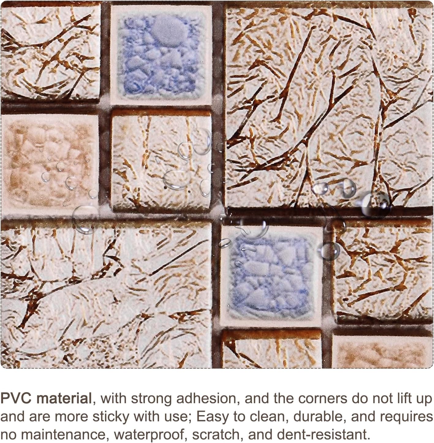 uxcell Azulejos autoadhesivos, 25 unidades de 3.94 x 3.94 pulgadas, impermeables, tamaño pequeño, azulejos autoadhesivos, papel tapiz decorativo