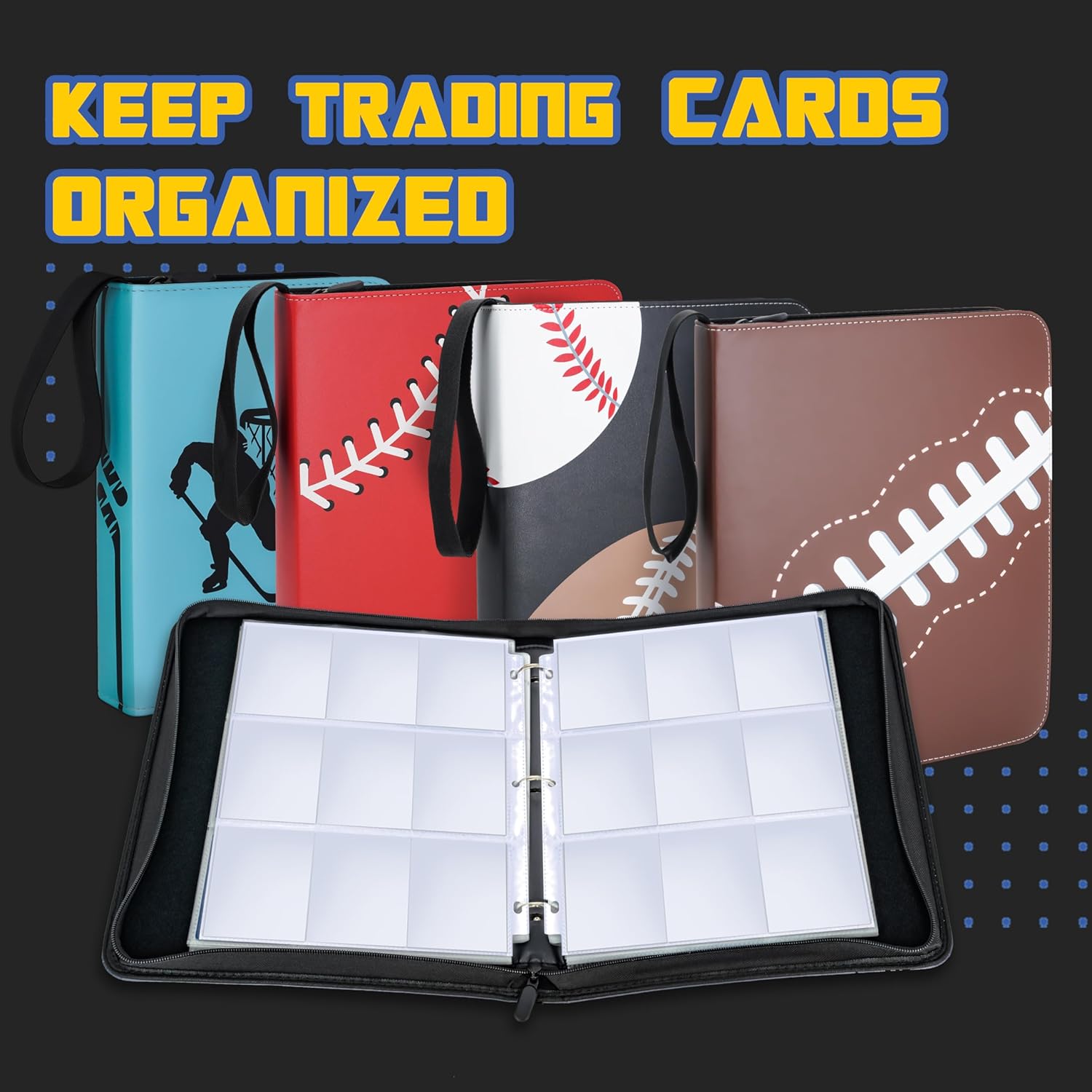 CLOVERCAT Carpeta impermeable de 9 bolsillos para tarjetas, soporte para exhibición de álbumes de intercambio, expandible, 720 álbumes de bolsillo