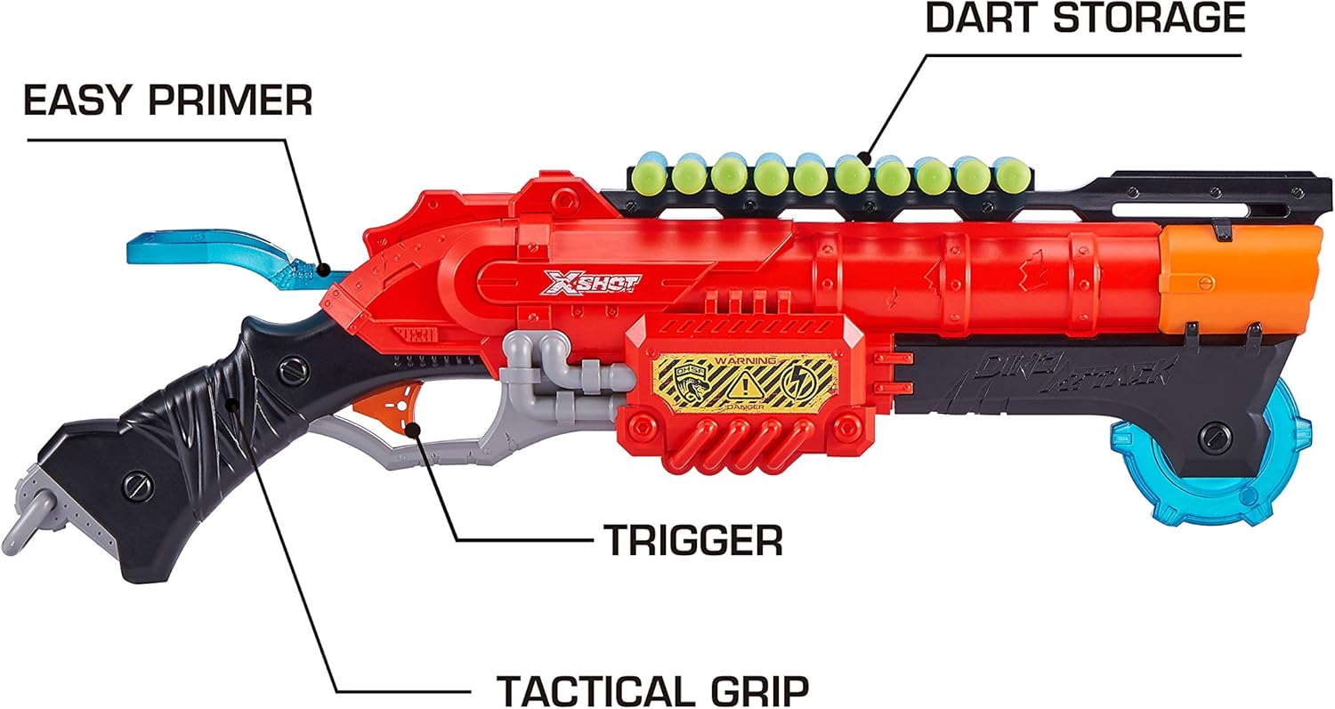 ZURU – Lanzador de dardos de espuma X-Shot (24 dardos, 4 huevos) por ZURU Easy Reload, XShot Toy Blasters, juguetes de dardos de tiro con temática