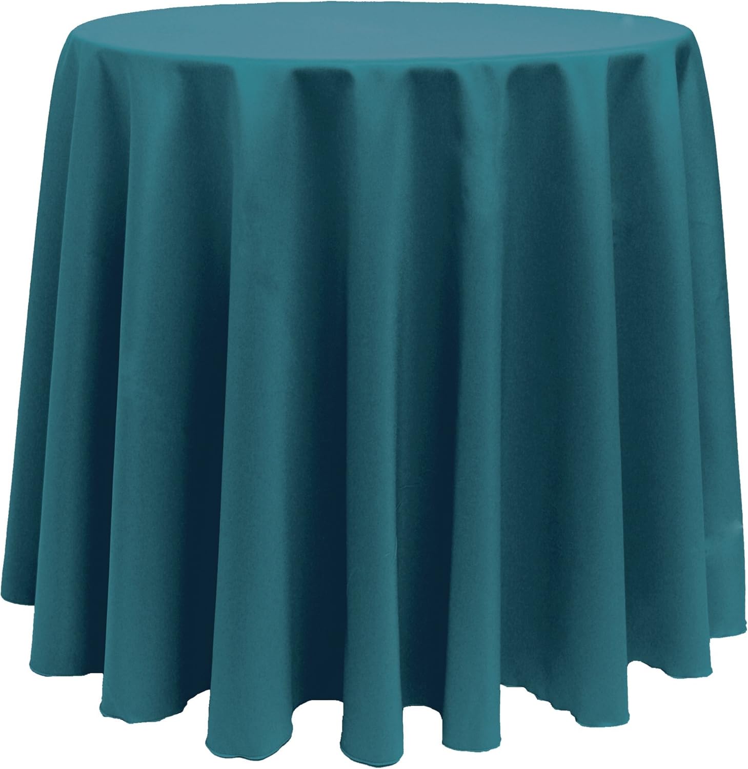 ULTIMATE TEXTILE – Paquete de 10 manteles redondos de lino de poliéster de 132 pulgadas, color verde azulado