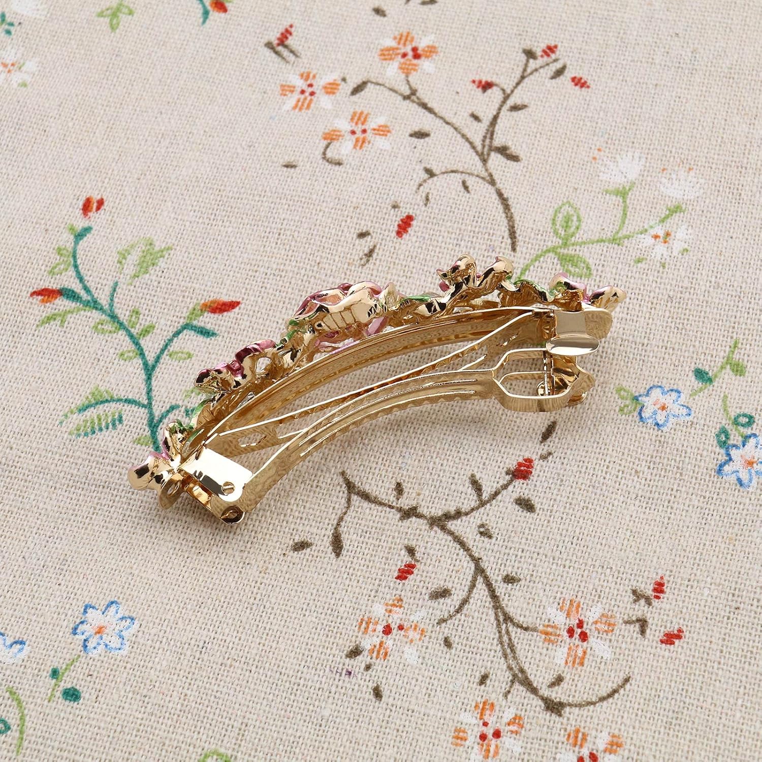 SING F LTD 4 pasadores franceses elegantes con diseño de flores de metal para decoración de cabello, broches para el cabello, pasadores para el