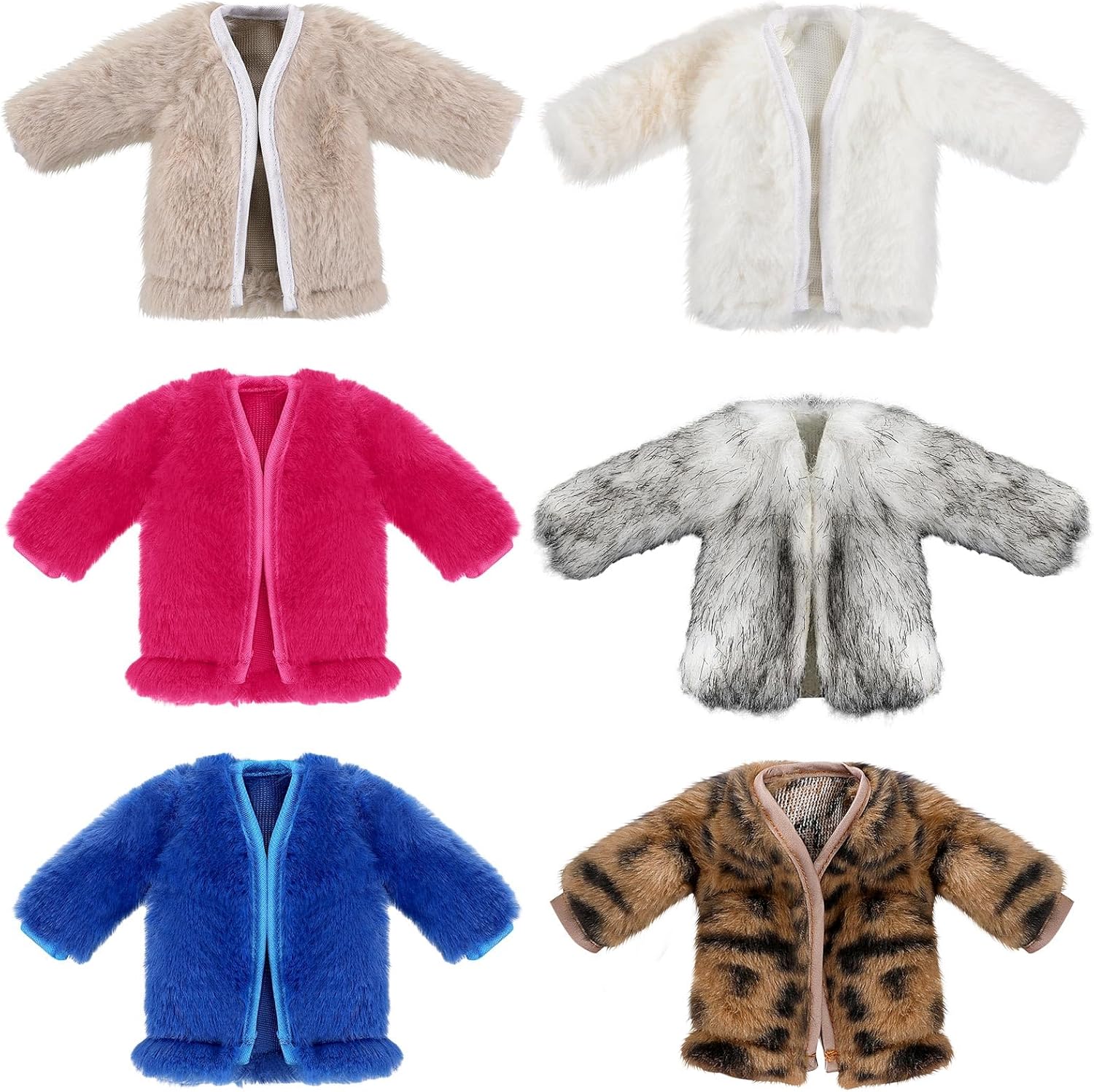 Bencailor 6 piezas de ropa de invierno para muñeca de 11.8 pulgadas, abrigo de diseño de invierno, chaqueta, tops ropa de muñeca de felpa para