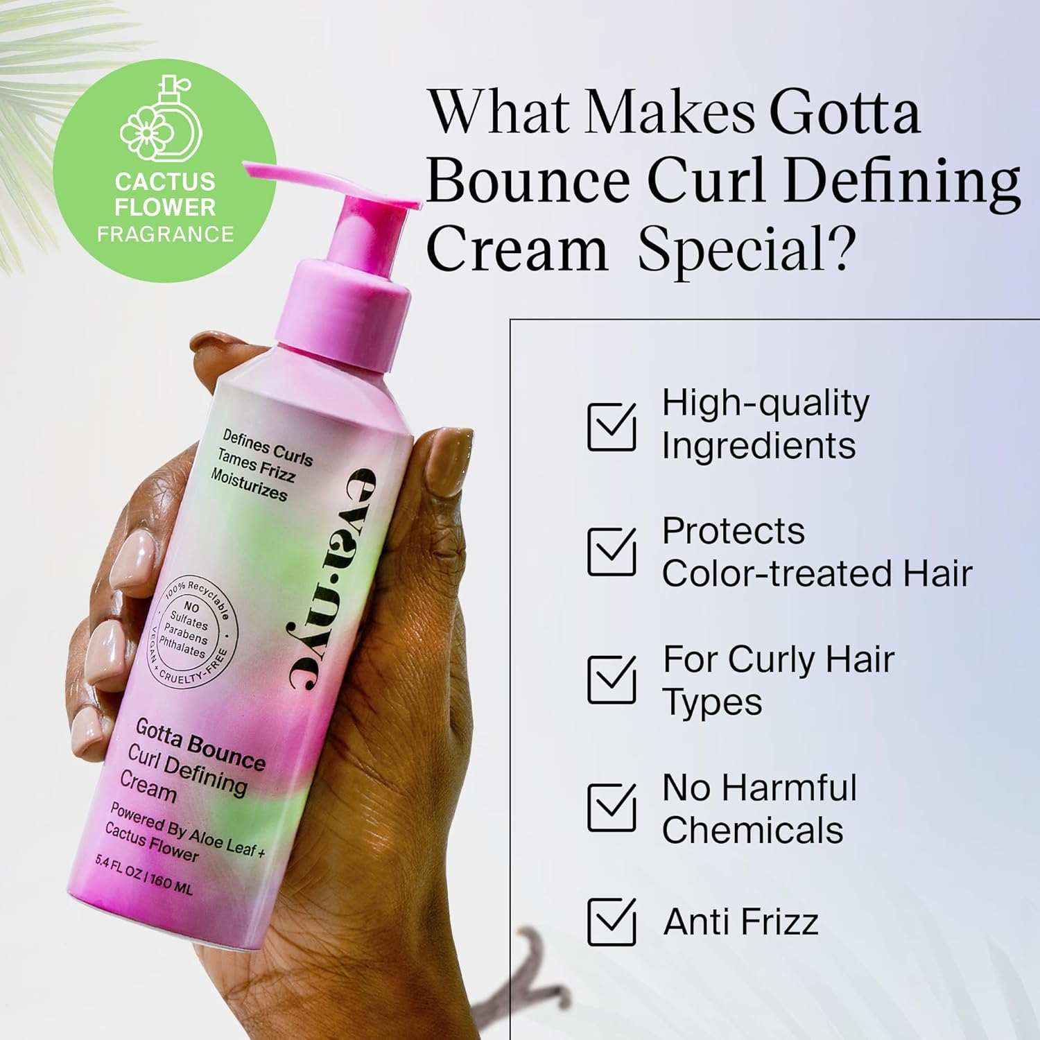 Eva NYC Gotta Bounce – Crema definidora de rizos, productos hidratantes para cabello rizado, crema suavizante para cabello rizado, productos para