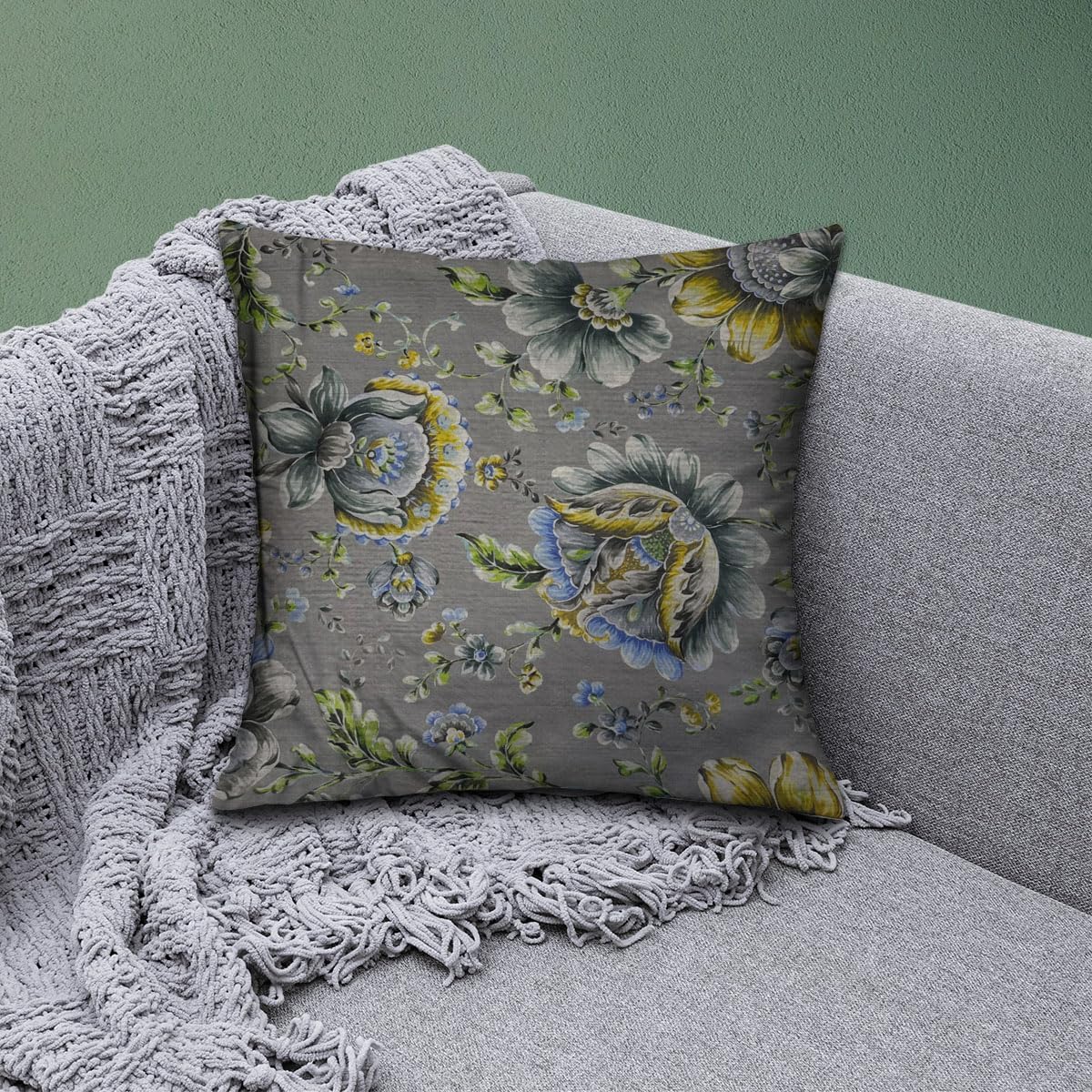Decozen Fundas de almohada  Paquete de 4 fundas de cojín decorativas con estampado floral para decoración del hogar, sofá, silla, cama, patio, sala
