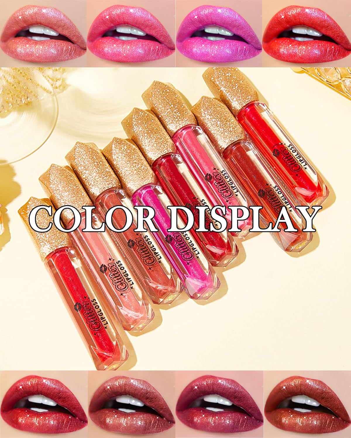Lápiz labial líquido con purpurina mate, 1 unidad, resistente al agua, diamante, rojo, rosa, brillante, metálico, de alto pigmento, antiadherente,