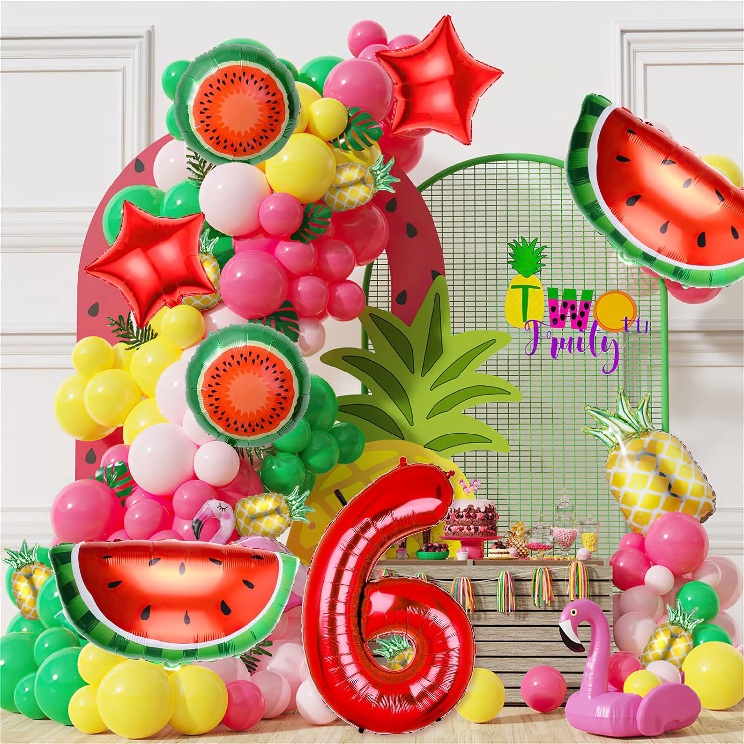 7 globos de papel de aluminio de sandía, globos de Mylar de sandía, globos de papel de aluminio de frutas de dibujos animados para cumpleaños, baby