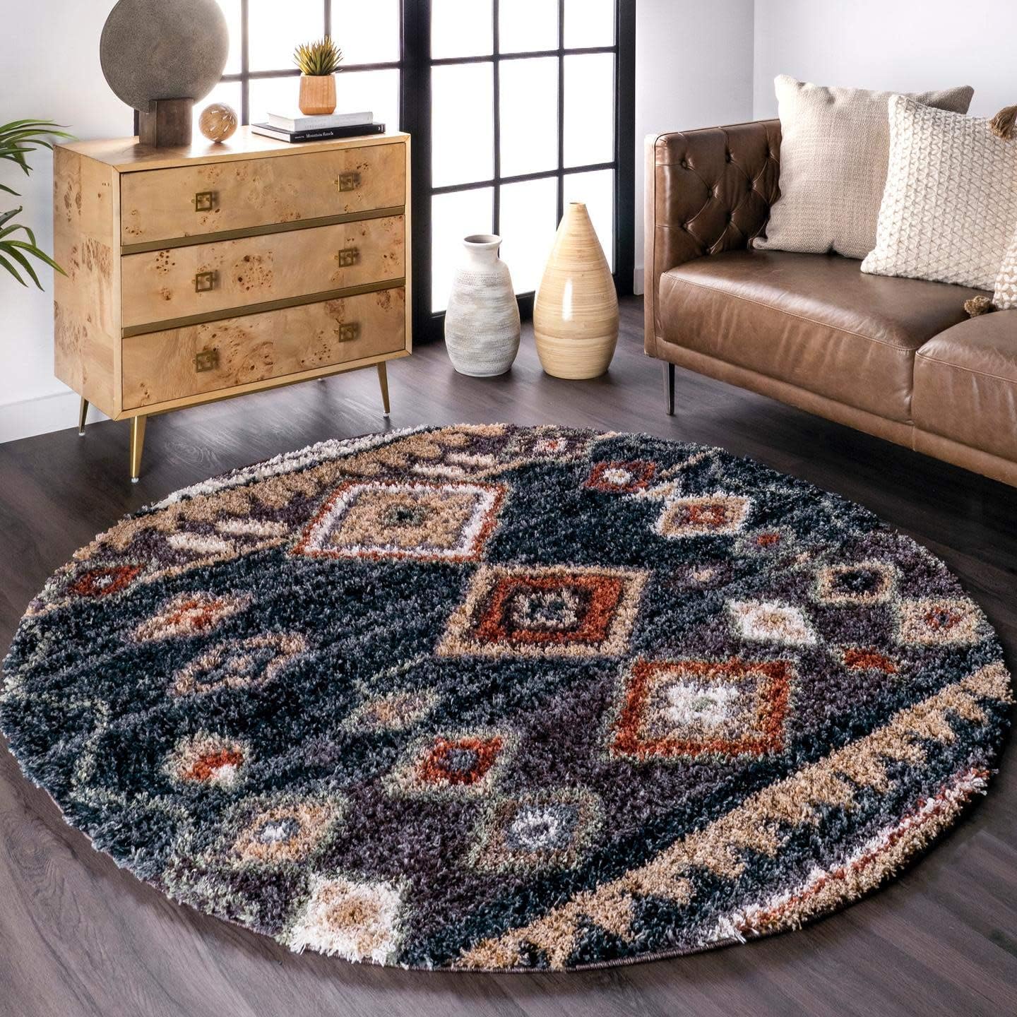 nuLOOM Rosemarie – Alfombra bohemia suave con borlas, 3 x 5, color azul