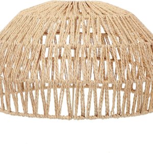 Baluue Pantalla de lámpara de ratán tejido, cubiertas de lámpara de araña hemisféricas, accesorio de luz, lámpara colgante de repuesto para lámpara Baluue Pantalla de lámpara de ratán tejido, cubiertas de lámpara de araña hemisféricas, accesorio de luz, lámpara colgante de repuesto para lámpara