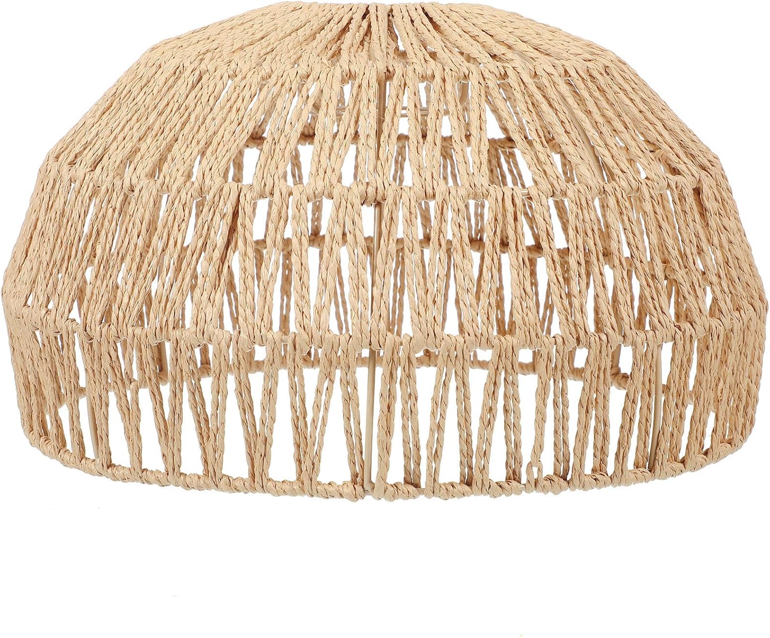 Baluue Pantalla de lámpara de ratán tejido, cubiertas de lámpara de araña hemisféricas, accesorio de luz, lámpara colgante de repuesto para lámpara