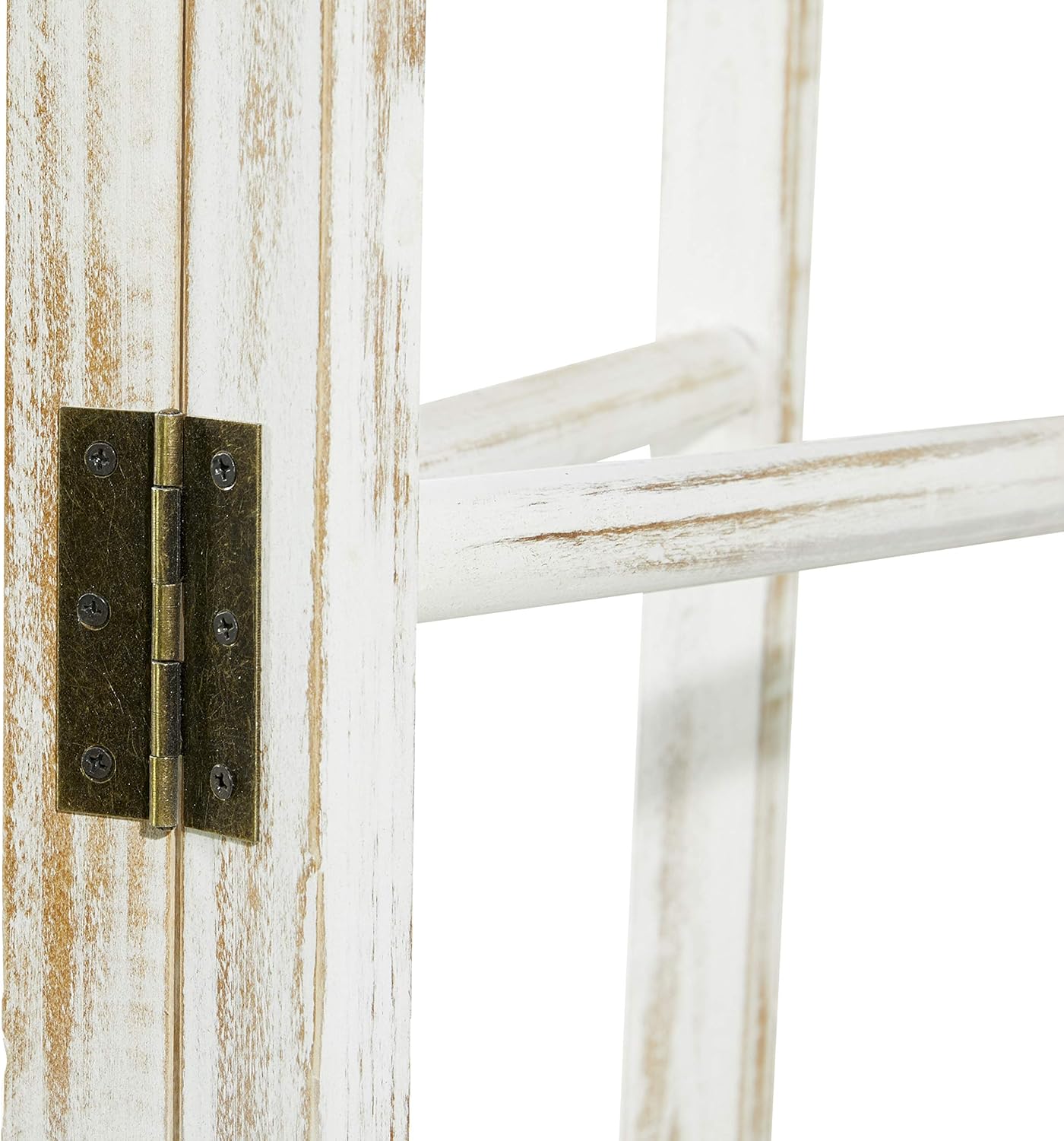 Deco 79 Escalera de partición de madera para 15 estantes con 3 paneles, separación de habitación de 48 x 2 x 71 pulgadas, color blanco