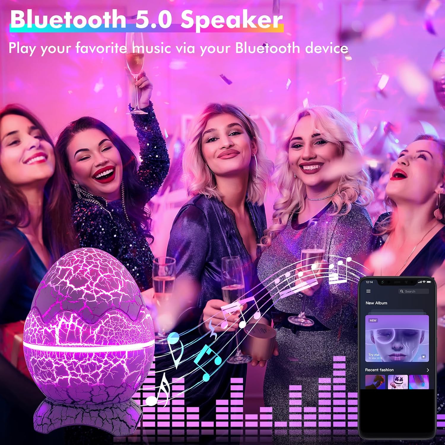 Kmorbsod Proyector de estrellas, proyector de galaxia para dormitorio, control remoto y altavoz Bluetooth de ruido blanco, luces LED de noche de 16