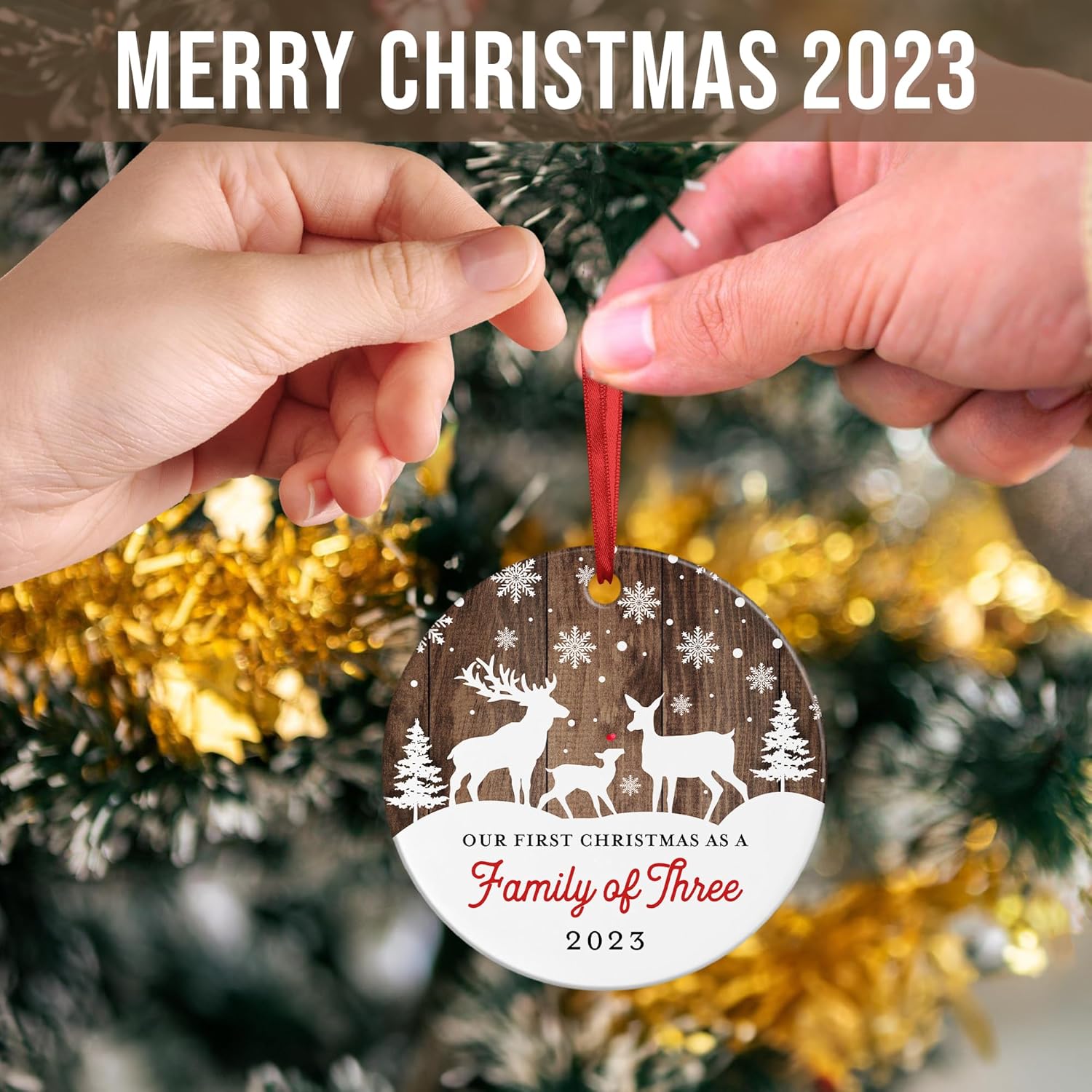 Adornos de Navidad familiares  Regalos para padres por primera vez para Navidad  Nuevos regalos para mamá y papá  Primera Navidad como mamá y papá,