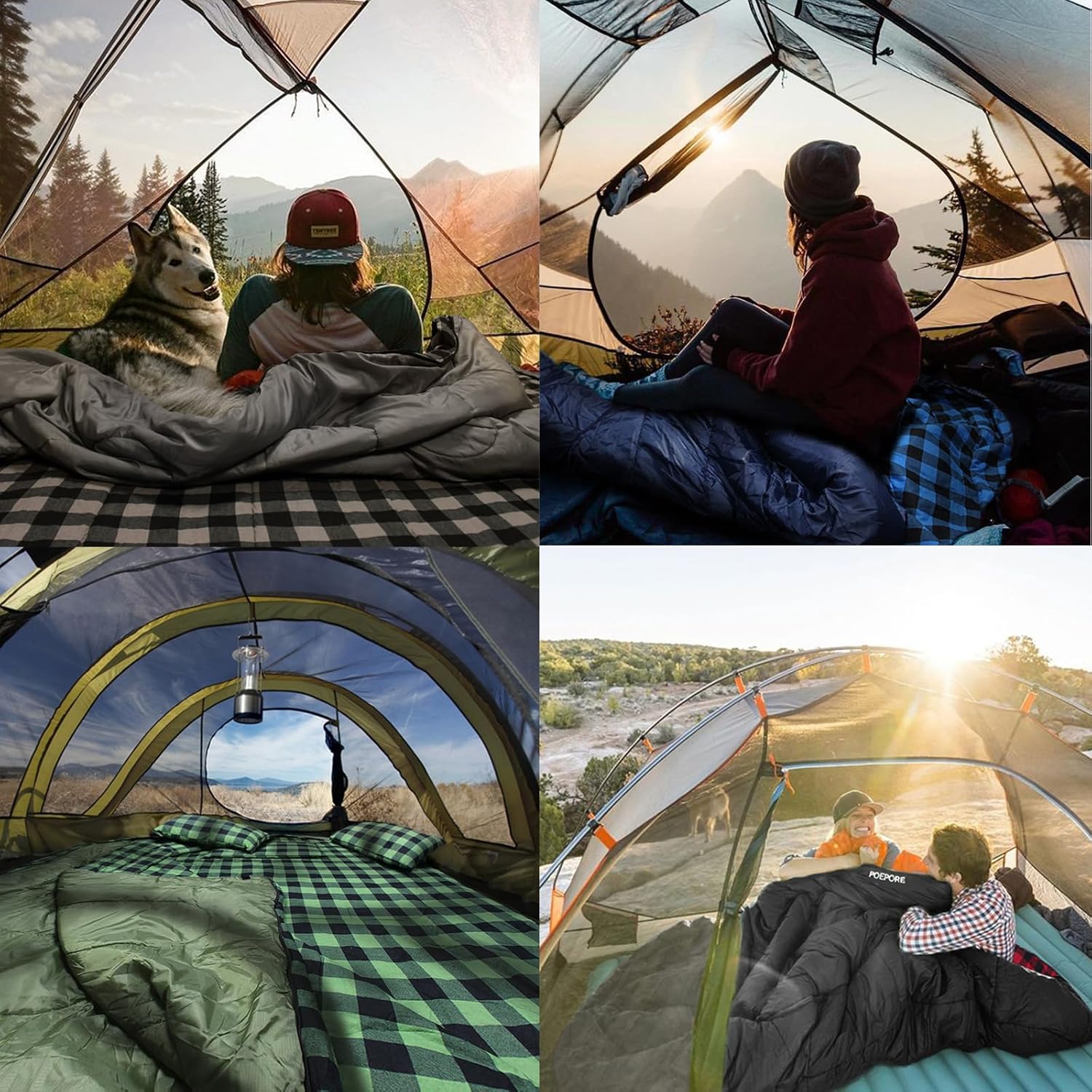 Saco de dormir doble de franela para adultos con 2 almohadas, sacos de dormir para 2 personas, camping, XXL, tamaño Queen, saco de dormir para dos