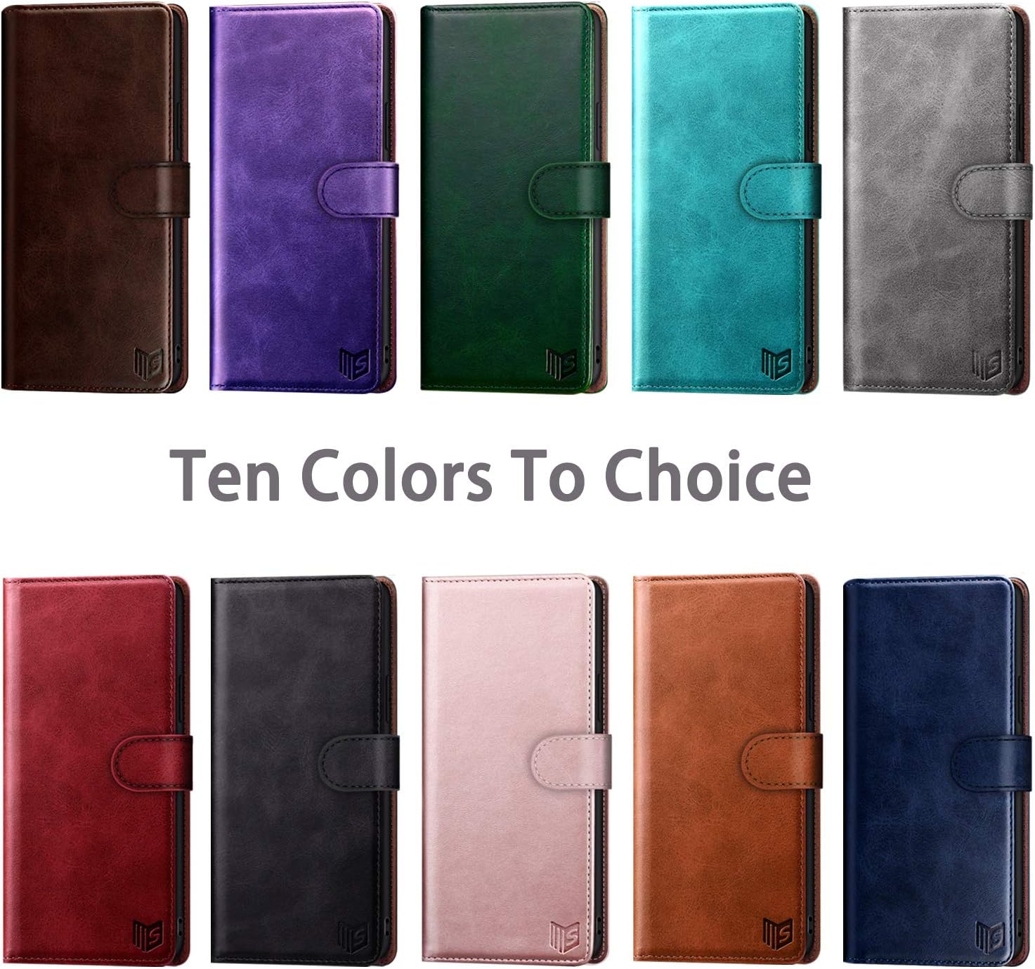 SUANPOT Funda de piel tipo cartera para Samsung Galaxy S10+S10 Plus 6.4 (no compatible con S10, S10e) con bloqueo RFID, tarjetero y tarjetero con