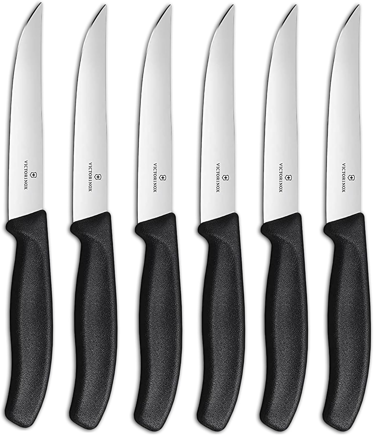 Victorinox Swiss Classic – Cuchillos de cocina para utensilios de cocina, ergonómicos, cuchillos de carne de acero inoxidable, asas negras, borde