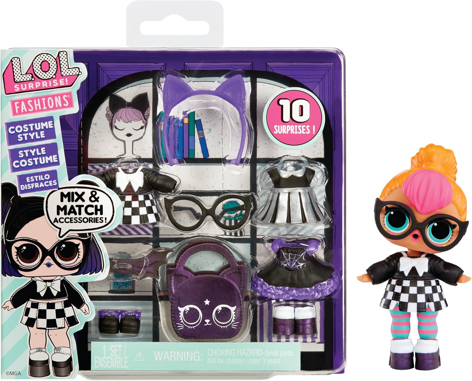 LOL Surprise Fashion Packs estilo disfraz  6 estilos únicos cada uno con (3) trajes, (2) pares de zapatos, (4) accesorios  Mezcla y combina estilos
