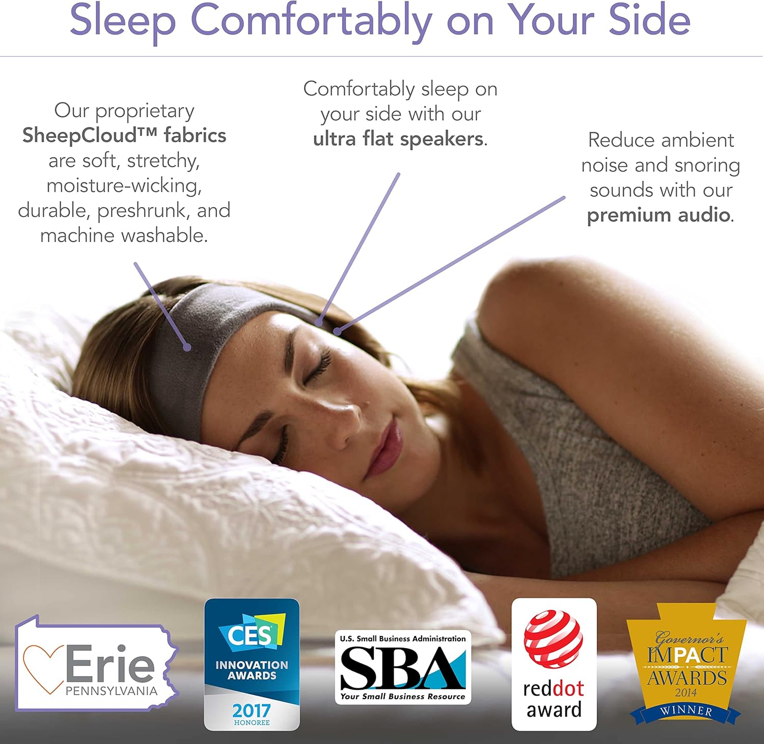 SleepPhones AcousticSheep V8 – Auriculares inalámbricos para dormir, batería de 24 horas, auriculares Bluetooth originales y cómodos para dormir