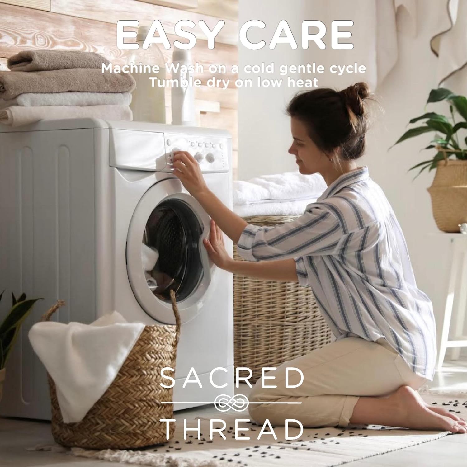 Sacred Thread Edredón reversible para todas las estaciones, suave, ligero, relleno de edredón de bambú refrescante, relleno alternativo de plumón de