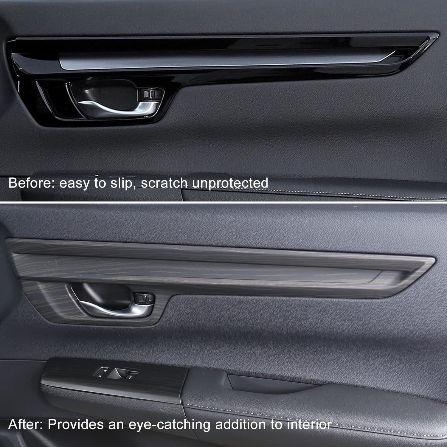AntBooBoo Para Honda CRV 2023 2024 EX-L, Sport Touring Hybrid Paneles de puerta interior cubierta protetiva, cubierta interior de grano de madera de
