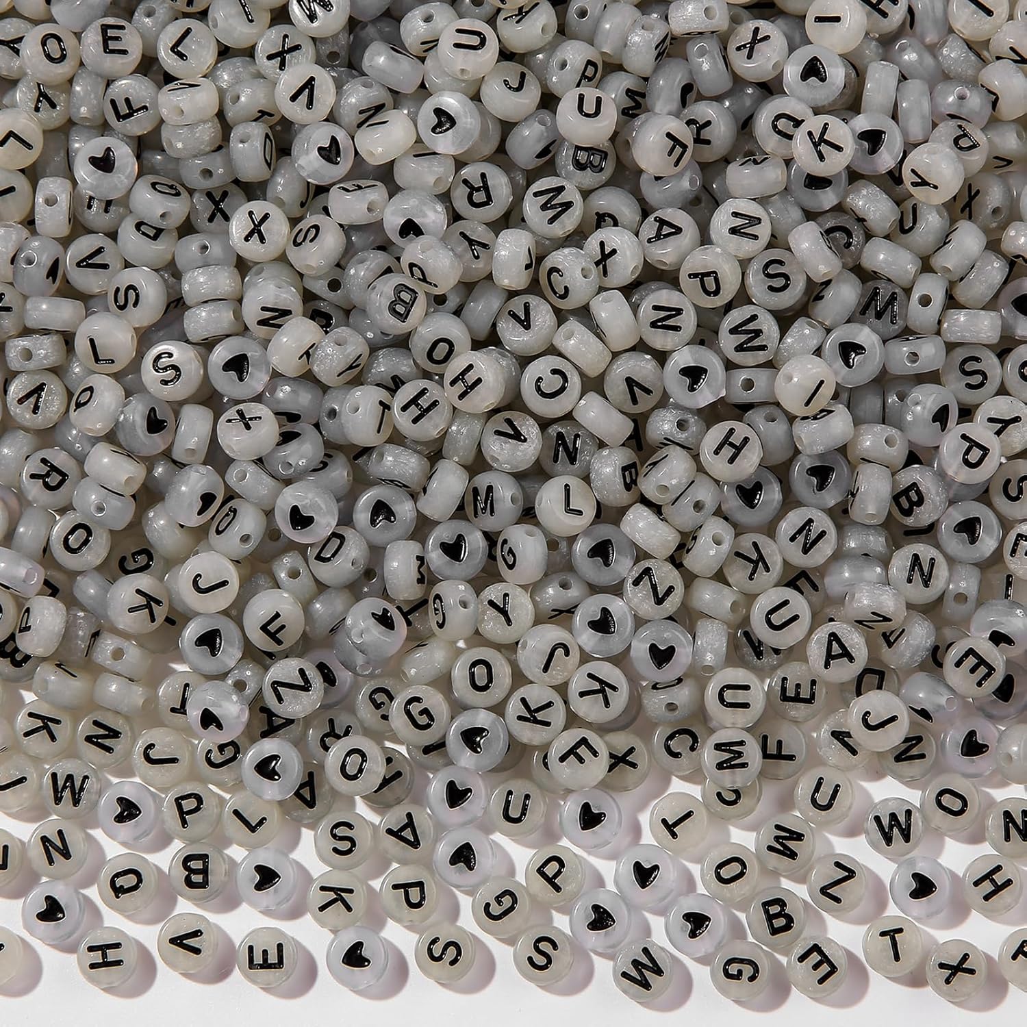 1000 cuentas de letras acrílicas del alfabeto, de 0.15 x 0.27 pulgadas, cuentas que brillan en la oscuridad, para pulseras y fabricación de joyas
