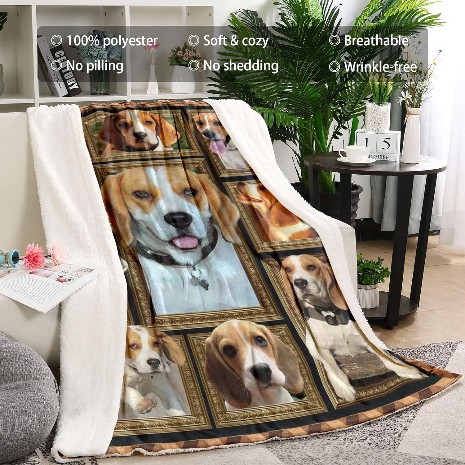 Manta Beagle para mujeres, hombres y niños, regalos de Beagle para los amantes de los perros Beagle, manta suave y acogedora manta ligera para sofá
