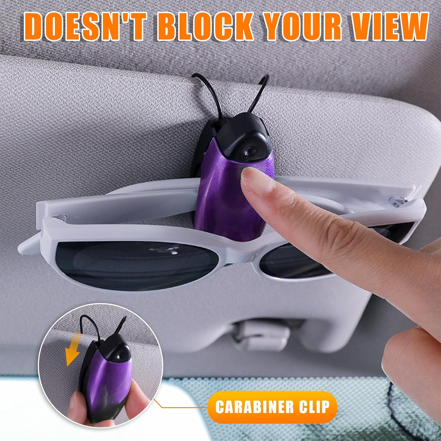 2 soportes para lentes de sol de automóvil, clip para colgar anteojos para visera solar de automóvil, clip para tarjetas de boletos, accesorios