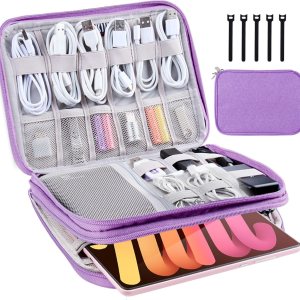 Organizador de artículos electrónicos, bolsa organizadora de cables de viaje, resistente al agua, bolsa de doble capa para cable, cable, iPhone, Organizador de artículos electrónicos, bolsa organizadora de cables de viaje, resistente al agua, bolsa de doble capa para cable, cable, iPhone,