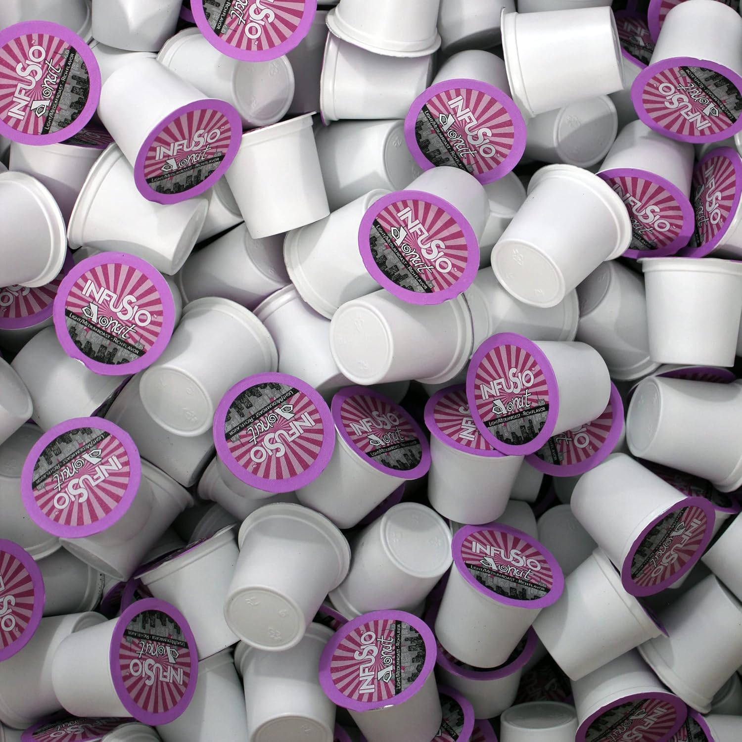 96 unidades de mezcla de donas (café tostado medio), cápsulas de café de una sola porción para cafeteras Keurig K Cup – Café tostado InfuSio Premium
