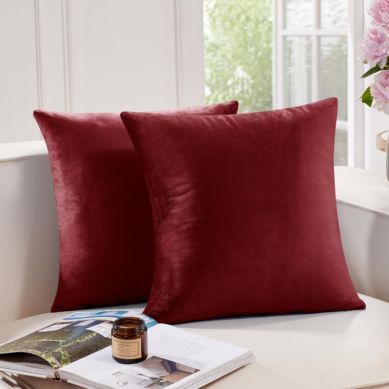 Deconovo – Fundas de almohada, tejido suave, terciopelo. Fundas de almohada, elegantes fundas de almohada