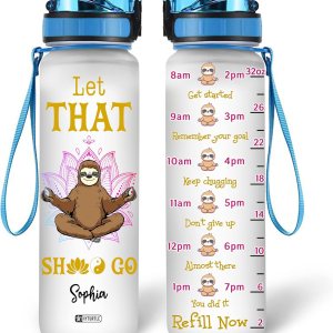 Hyturtle Botella de agua motivacional personalizada con texto en inglés “I Just Freaking Love Sloths” de 32 onzas, botella de agua con seguimiento Hyturtle Botella de agua motivacional personalizada con texto en inglés “I Just Freaking Love Sloths” de 32 onzas, botella de agua con seguimiento