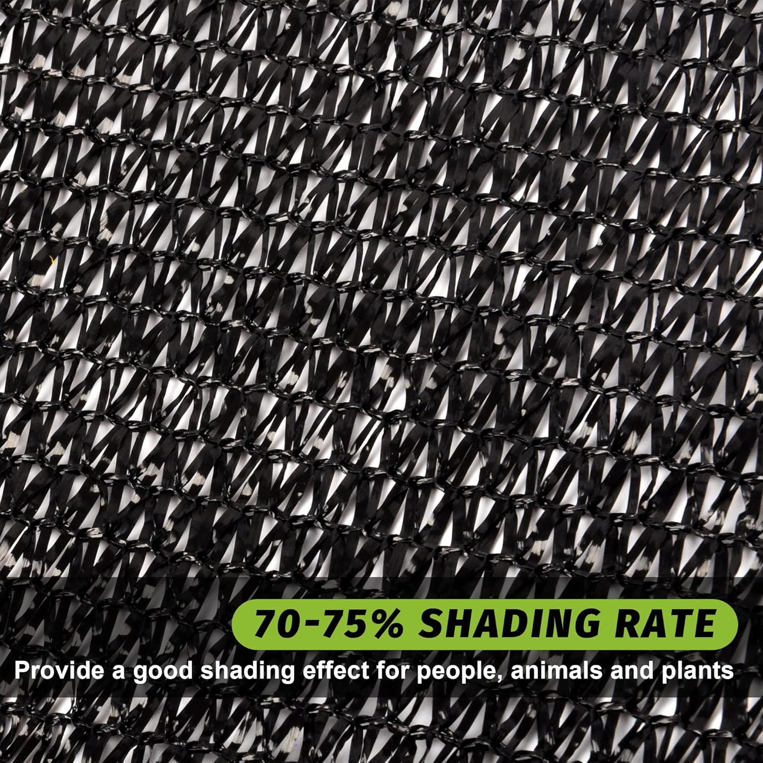 Garden expert Tela de sombra 75% color negro, borde sellado con ojales, malla de red solar de 10 x 10 pies para jardín, patio, patio trasero,