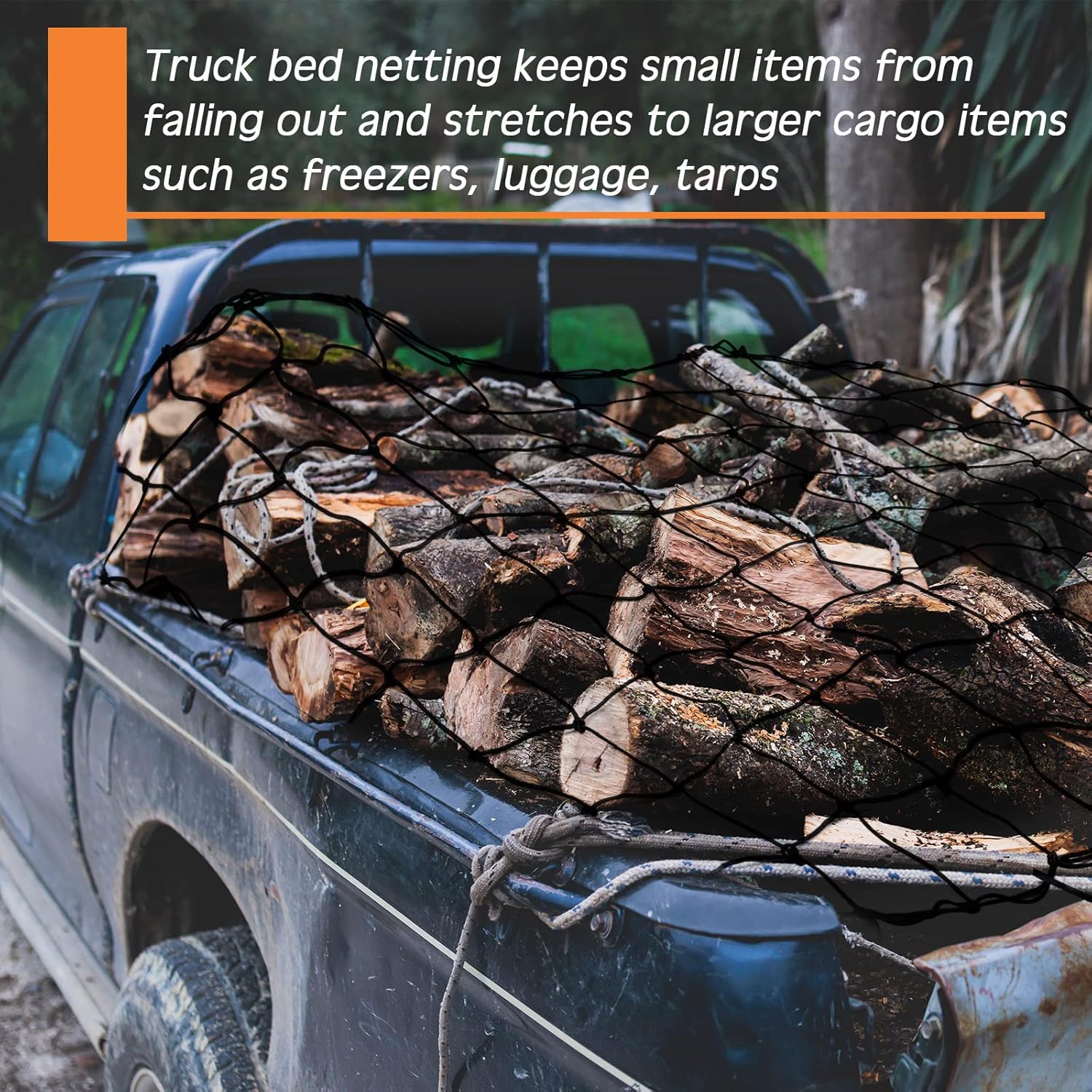 Red de carga de 2 piezas de 4 x 6 pies para portaequipajes de techo que se estira a 8 x 12 pies para camioneta, red de carga elástica resistente con