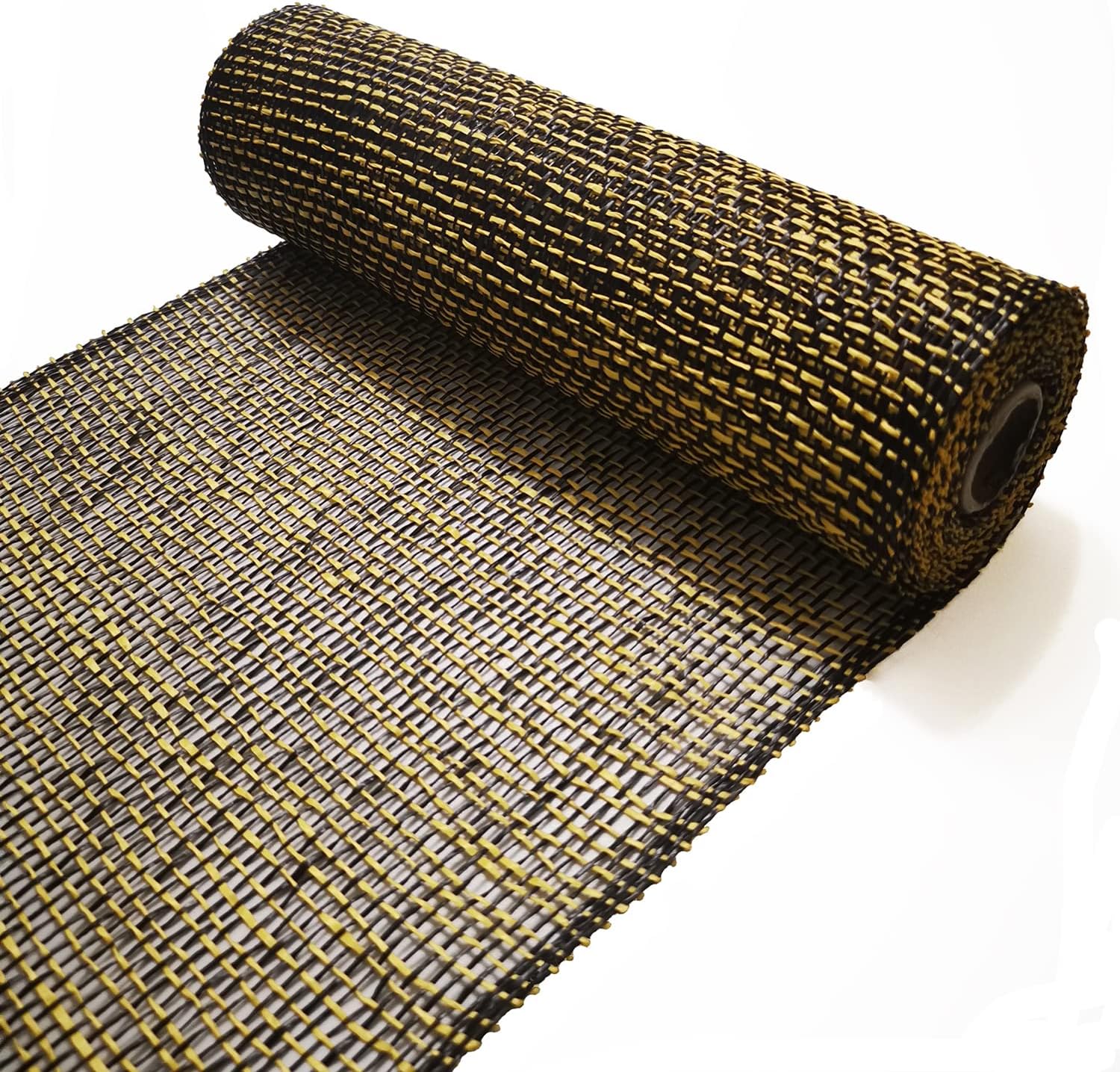 Malla de arpillera de poliéster de 10 pulgadas de malla Deco de 10 pulgadas Rolls Liquidación de arpillera 5 yardas (negro+amarillo)