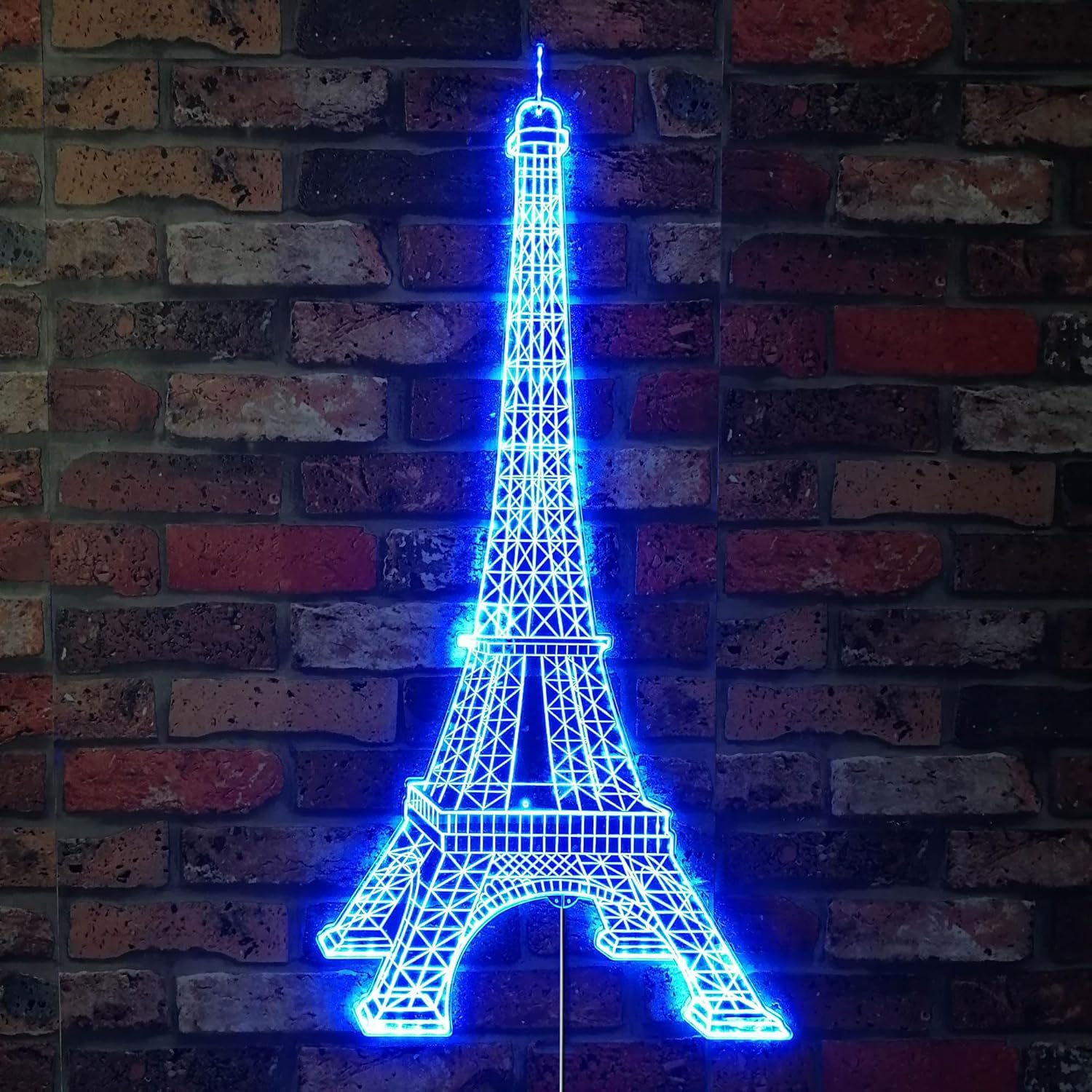 ADVPRO Letrero LED de glamour dinámico RGB de la Torre Eiffel de París, forma de corte a borde, decoración de pared 3D inteligente, iluminación