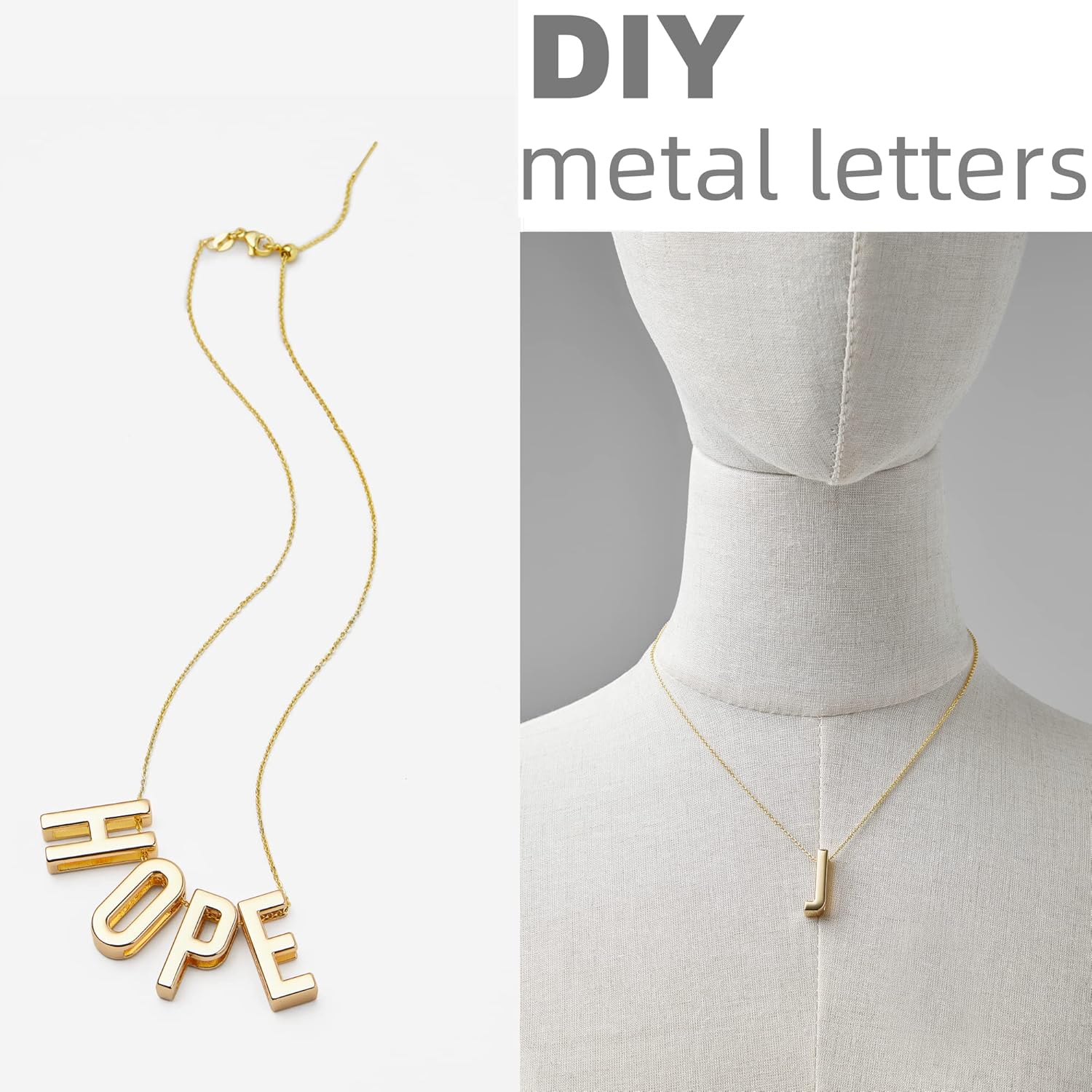 ZVE Mini colgante de letra de aleación, dijes de manualidades para personalización, accesorio de fabricación de joyas para mejor amigo, collar con
