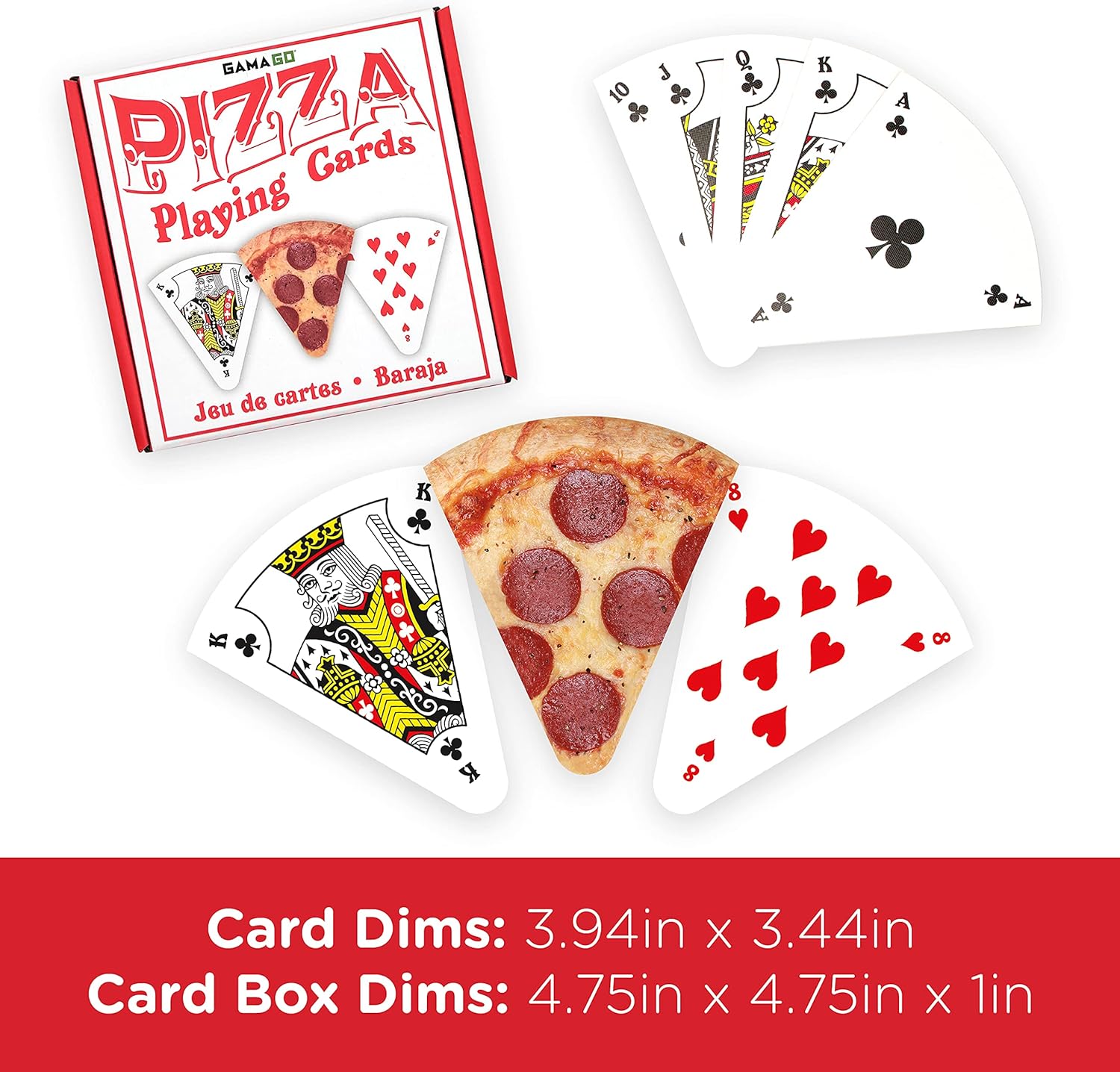 GAMAGO Pizza Playing Cards – Baraja de cartas en forma de pizza para jugar tus juegos de cartas favoritos