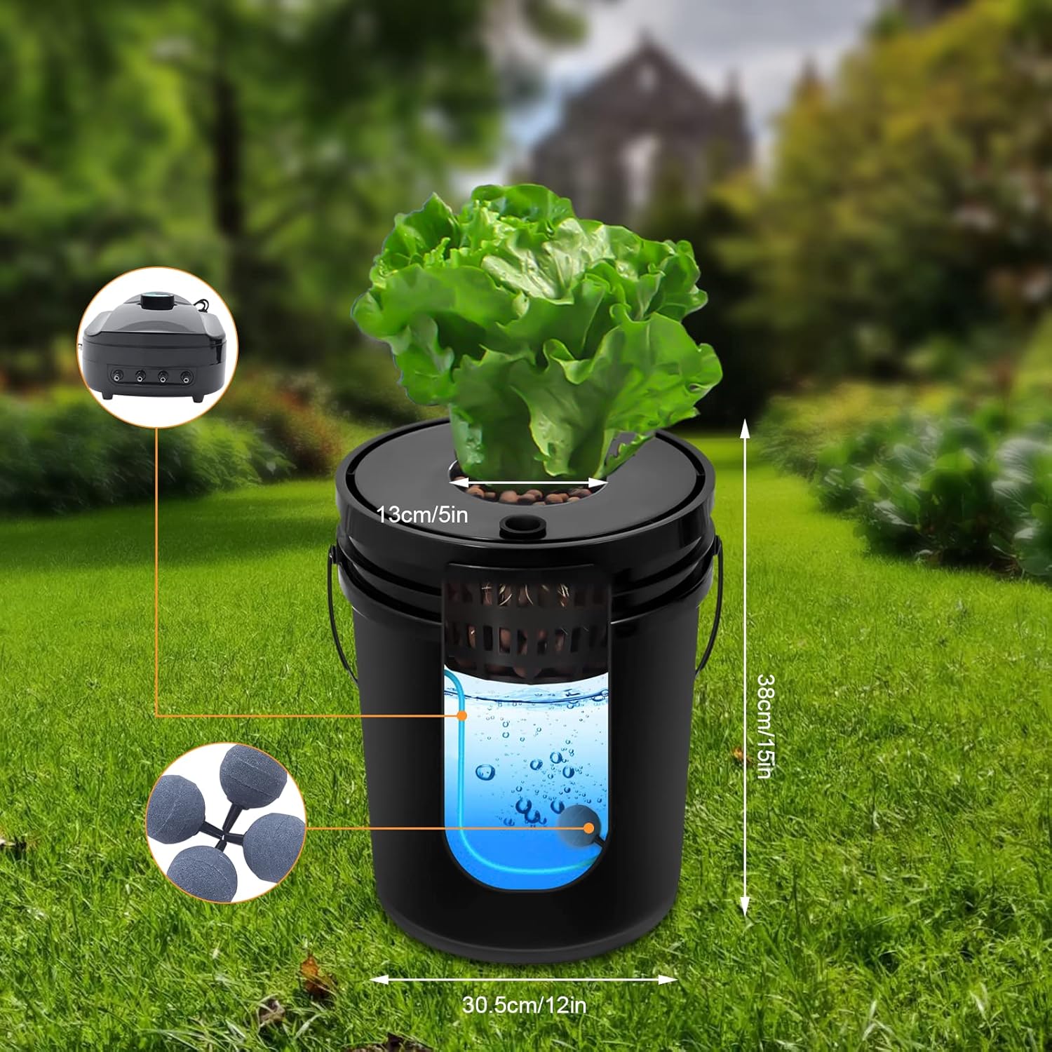 JINHZIXIU Hydroponics Systems – Sistema de cubo hidropónico de cultivo de agua profunda de 5 galones, kit de sistema de cultivo hidropónico, kit de