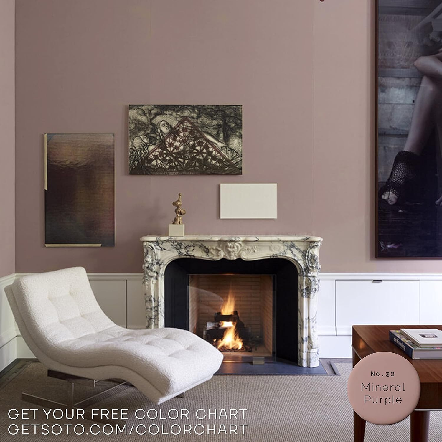 soto Pintura morada todo en uno para casa + muebles, acabado mate (morado mineral n. 32)  1 cuarto de galón de pintura para toda la casa pared,