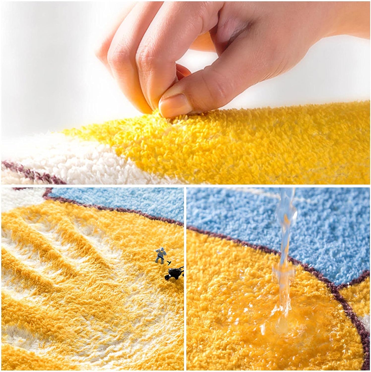 Alfombra de baño con estampado floral vintage de abeja dulce miel, absorbente, antideslizante, de microfibra suave, peluda, para ducha, 16 x 24