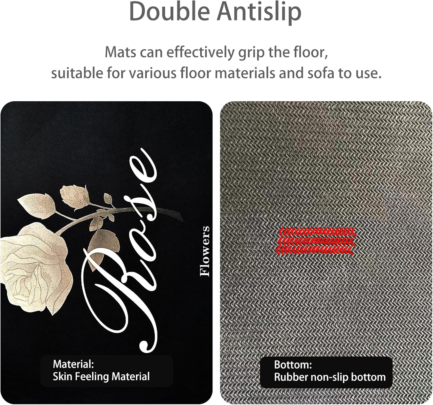 Alfombra de baño de secado rápido, súper absorbente, antideslizante, lavable, alfombra de ducha de 24 x 16 pulgadas para delante de la bañera,